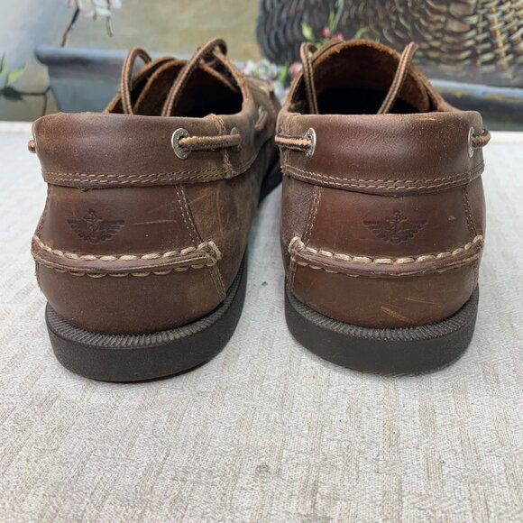Dockers Mens Size 10.5M Brown Leather Boat Shoes Casual Moc-Toe Slip-On - Picture 3 of 8